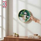 KB ART 12 Inch Handcrafted Wooden Wall Plate Pichwai Sacred Cow Profile Emerald Green Wall Decor