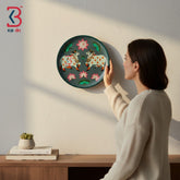 KB ART Handcrafted 12 inch wooden pichwai cow plate mandir – original product photo on white background