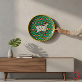 KB ART Traditional wooden 12 inch pichwai cow plate home styling – original product photo on white background