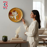 KB ART Decorative hand painted wooden pichwai elephant plate dining room – original product photo on white background