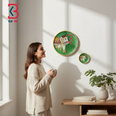 KB ART Folk art painted 12 inch solid wood elephant pichwai wall decor – original product photo on white background
