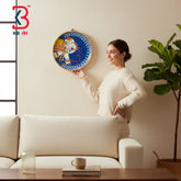 KB ART Solid wood 12 inch round pichwai elephant wall plate pooja room – original product photo on white background