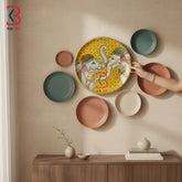 KB ART Decorative 12 inch wooden pichwai elephant plate for entryway walls – original product photo on white background