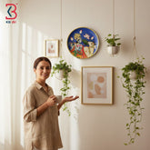 KB ART Decorative 12 inch wooden bal gopal with cow god pichwai plate for entryway walls – original product photo on...