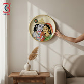 KB ART Traditional wooden 12 inch radha krishna god pichwai plate housewarming gifts – original product photo on white...