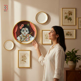 KB ART Solid wood 12 inch wall mount decorative bal gopalji god pichwai plate – original product photo on white background