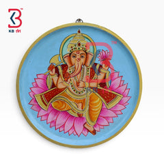KB ART Solid wood decorative ganesha god pichwai plate bedroom walls – styled home decor lifestyle view