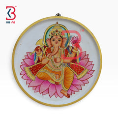 KB ART Artistic handcrafted wooden ganpatiji pichwai wall sculpture – styled home decor lifestyle view