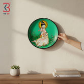 KB ART Solid wood 12 inch bal krishnaji gomata cow pichwai plate entryway styling – original product photo on white...