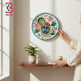 KB ART Vintage style round wood 12 inch shrinathji god pichwai wall plate – original product photo on white background