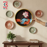 KB ART Decorative wooden 12 inch krishna hand with lotus pichwai plate hallway walls – original product photo on white...