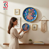 KB ART Rustic artisan 12 inch wooden god shrinathji pichwai plate hanging – original product photo on white background
