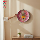 KB ART Rustic wooden 12 inch god kathu shyam ji pichwai plate living room – original product photo on white background