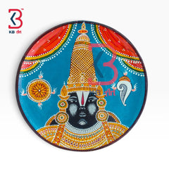 KB ART Traditional indian handcrafted wood god tirupati balaji pichwai plate – styled home decor lifestyle view