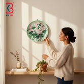 KB ART Decorative 12 inch wooden kamal lotus plate for entryway walls – original product photo on white background