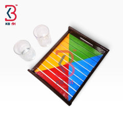 KB ART Handcrafted Wooden Strip Organizer Tray For Living Room | Styled Home Decor Shot KB-5741