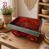 KB ART Handcrafted Wooden Thela Cart Serving Tray | Original Product Photo KB-5745-B