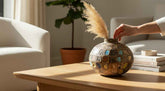 KB ART Antique Wooden Matka (Water Pot) - Style 2 – Handcrafted Rajasthani Jodhpur Home Decor