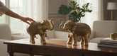 KB ART Antique Brass Elephant Statue – Handcrafted Rajasthani Elephant Statue for Home Decor Styling