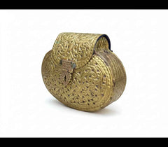 KB ART Antique Brass Old Vintage Ladies Purse – Handcrafted Vintage Lady Figurine for Home Decor Styling
