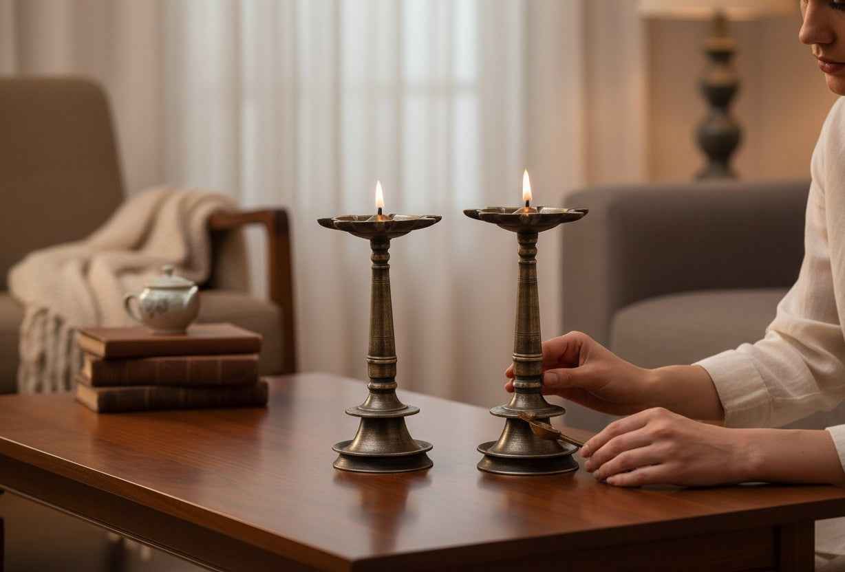 KB ART Antique Brass Old Vintage Tea Light Holder – Handcrafted Vintage Jodhpur Home Decor