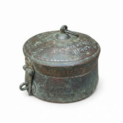 KB ART Antique Brass Old Vintage Storage Box Chapati Storage Box - Style 2 – Handcrafted Vintage Jodhpur Home Decor