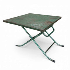 KB ART KB ART Rustic Distressed Green Iron Patio Table – Handcrafted Wood & Wrought Iron Jodhpur Rajasthani Decor – Handcrafted Boho Jodhpur Home Decor