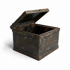KB ART Wooden Vintage Heavy Iron Safe Box (Open View) – Handcrafted Vintage Jodhpur Home Decor