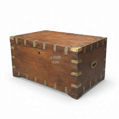 KB ART Solid Wood Storage Trunk with Brass Fittings – Handcrafted Rajasthani Jodhpur Home Decor