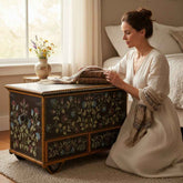 KB ART Hand-Painted Floral Vines Wooden Chest of Drawers – Handcrafted Rajasthani Jodhpur Home Decor
