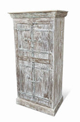 Bohemian Style Wardrobe, Genuine Vintage Solid Wood Furniture Hand-Restored in India by Skilled Rajasthani Artisan Craftsmen