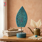 KB ART Wooden Carved Christmas Tree With Stand - Front View of Handcrafted Detailing - Handcrafted Wooden Decor Jodhpur