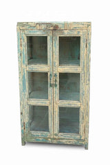 Double Door Antique Almirah - Genuine Antique Solid Wood Almirah, Hand-Restored by Rajasthani Artisans in India, One-of-a-Kind Heritage Piece