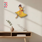 KB ART Mdf Cutouts Dancing Girl - Front View of Handcrafted Detailing - Handcrafted Wooden Decor Jodhpur