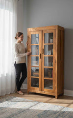 India Heritage Genuine Reclaimed Wood Armoire | Genuine Reclaimed Wood Construction, Hand-Carved and Restored, One-of-a-Kind Vintage Statement Piece