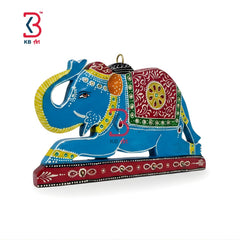 KB ART Elephant Key Stand Hook Stand - Styled Display in Home Interior Setting - Handcrafted Wooden Decor Jodhpur