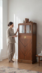 Architectural Salvage Wood Armoire - genuine handcrafted solid wood india antique furniture, KBART SKU KBART-1013, front view