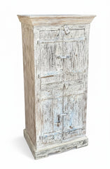 Matte Finish Antique Cabinet - close-up detail of hand-carved solid wood finish and joinery, KBART SKU KBART-1061