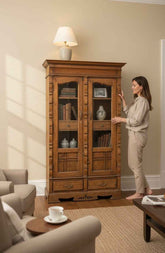 Handcrafted Reclaimed Wood Jharokha Style Cabinet in Reclaimed Wood - Authentic India Antique Furniture, Individually Restored by Jodhpur Craftsmen
