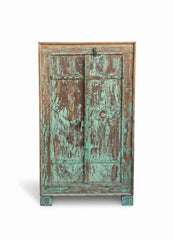 Aged Hardwood Cabinet - Genuine Antique Solid Hardwood Cabinet, Hand-Restored by Rajasthani Artisans in India, One-of-a-Kind Heritage Piece
