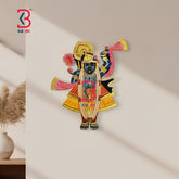KB ART Standing Shrinathji Pichwai Wall Decor - Front View of Handcrafted Detailing - Handcrafted Wooden Decor Jodhpur