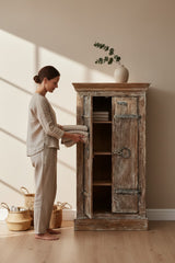 Boutique Hotel Furniture Cabinet - genuine handcrafted solid wood india antique furniture, KBART SKU KBART-1022, front view