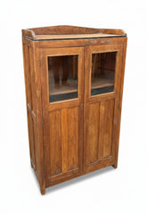 Lattice Work Antique Armoire - close-up detail of hand-carved solid wood finish and joinery, KBART SKU KBART-1059