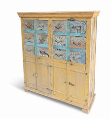 Handcrafted Hand-Finished Antique Almirah in Solid Wood - Authentic India Antique Furniture, Individually Restored by Jodhpur Craftsmen