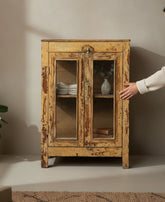 Ethnic Style Wood Cabinet - genuine handcrafted solid wood india antique furniture, KBART SKU KBART-1038, front view