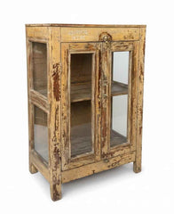 Rare Ethnic Style Wood Cabinet Crafted from Solid Wood - One-of-a-Kind India Antique, Hand-Joined and Hand-Finished by Local Artisans