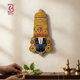 KB ART Tirupati Balaji Face Mdf Wall Hanging - Front View of Handcrafted Detailing - Handcrafted Wooden Decor Jodhpur