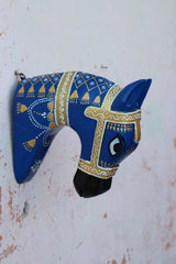 KB ART Half Horse Head Wall Decor - Side Angle Showing Finish and Craftsmanship - Handcrafted Wooden Decor Jodhpur