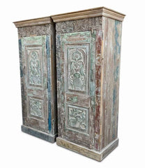 Rare Arched Door Antique Almirah Crafted from Solid Wood - One-of-a-Kind India Antique, Hand-Joined and Hand-Finished by Local Artisans