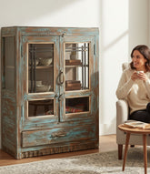Transitional Style Wood Armoire - genuine handcrafted solid wood india antique furniture, KBART SKU KBART-1090, front view